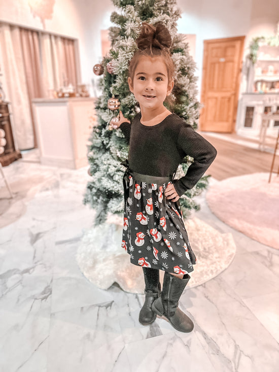 Christmas dress with Santa print